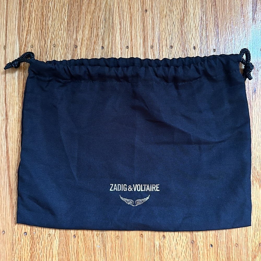 New Zadig & Voltaire Dust Bag - Gold Lettering, 10” x 7” Wallet Jewelry Pouch